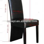 2013 hot sale black pu wooden frame dining chair JY842