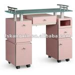 2013 Hot Sale pink nail manicure table with drawers (KZM-N044) KZM-N044