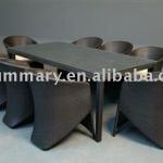 2013 Hot Sell Rattan Dining Set Table And 8 Chair Outdoor Furniture HS-9088