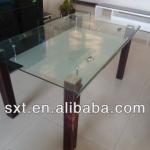 2013 latest design wooden dining table with glass top DT-45