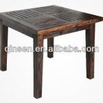 2013 latest traditional wooden wheel table outdoor furniture garden solid carbonized wood square dining table ITEM-302