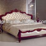 2013 luxury Western bed of leather in solid wood frame and genuine leather to be finished for the bedroom house sets 2013 GLY-L012