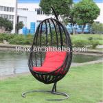 2013 New arrival synthetic rattan swing chair/wicker egg chair/rattan hanging chair with steel frame OXA-109H