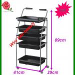 2013 New design hairdressing salon trolley / 5 layers hair salon trolley / Cheap beauty salon trolley for sale WN24014