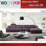 2013 popular purple furniture leather chaise top grain leather 3 seater(WQ6881) living room sofa