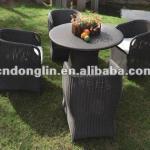 2013 popular synthetic rattan dining table and chairs RDS86