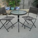 2013 rattan fiberglass outdoor furniture round table and 2 chair SEF-015