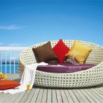 2013 rattan outdoor big round bed sofa modern YG-B3056