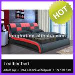 2013 red genuine leather modern bed 2818# 2818#