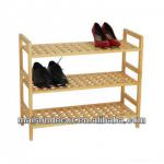 2013natural color finish 3 layers wooden shoe rack XJL11048