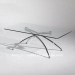 2014 cheapest modern design top clear glass coffee table living room funiture HRC108