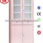 2014 glass door metal office file cabinet with transfer print color adjustable shelf and locks HDSY-01