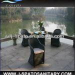 2014 Hang Zhou New Products Simple Poly Coffee Table Rattan Furniture With 4 Sets JS-9403