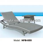 2014 high quality rattan furniture aluminum beach sun lounger hot sale in Europe HFB-055