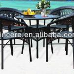 2014 Hot Sell Stackable Pe Rattan Chair and Table Garden Set 121+079