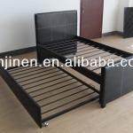 2014 modern bed new design bedroom furniture bed with leather package around metal bed JNB001