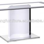 2014 modern rectangular glass top 8 seater dining room tables DT-1303