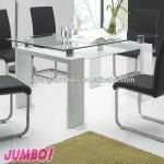 2014 modern rectangular glass top pu white high gloss dining tables DT-1401