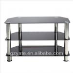 2014 New Design modern Stainless Tempered Glass TV Stand YT-T431