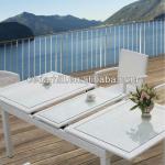 2014 Outdoor Garden Poly Rattan White Dining Patio Rattan Furniture CH-841