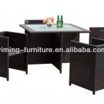 2014 PE Rattan 4 seater Restaurant deep seating table and chairs dining Furniture 110187