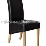 2014 UK hot sale black PU leather oak legs wooden frame spring and webbing dining chair JY825B