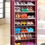 24 Pair Adjustable Metal Folding Shoe Rack With Cover