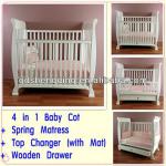 3 in 1 ikea nursery sleigh wooden baby cot mattressBC-026 BC-026