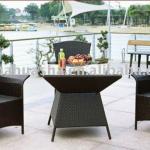 3 pc Outdoor Wicker Dining Table Set Patio Furniture HS-N52,HS-N52 rattan furniture