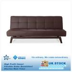 3 seater dark brown faux leather sofa bed K200140050A1