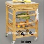 3 tiers bamboo kitchen trolley DC009