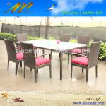 3C107 Sell crazy PE rattan aluminum cafeteria table 3C107