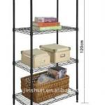 4 layer black powder coated wire shelving JDL-017