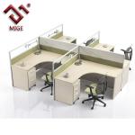 4 People Seat T Shape Wood Office Partition MGC-001