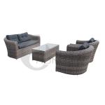 4 Pieces Garden Rattan Furniture Conversation Sofa Set HJGF048