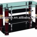 4 shelf bent glass tv stand with aluminum alloy legs TV-228