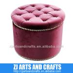 4406 ottoman ( birch wood/grape velvet fabric&amp;button/sliver studs)