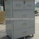 5-Drawer Steel Bedside Movable Cabinet with 5 Castors YW08-061A