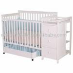 5-in-1 Convertible Crib and Changer in White, wooden baby furniture convertible crib BB2027