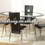 5 pcs glass dining table set QH-D-04