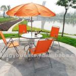 6 pcs Outdoor Folding Dining Chair Set with Umbrella UNT-004 UNT-004