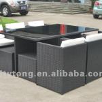 6 seats PE rattan dining table set TYT-R-T035