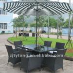 6 seats PE rattan KD table set TYT-R-T037