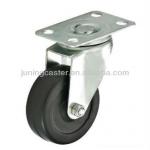 63mm rubber caster wheel top plate swivel 28063P-BKR