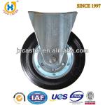 8-inch Industrial Heavy Duty Plate Rigid Top Plate Rubber on cast Iron core Caster 80RPL80BR