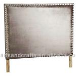 8005 modern head board ( birch wood/champagne velvet fabric/diamond button )