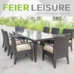 A6085CH poly rattan dining table chair 9pcs rattan dining table A6085CH