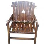 AAA quality large anticorrosive carbonized wood furniture char log chair with star QC555