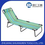 Adjustable steel folding leisure sun lounger with pillow SR-B607A