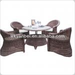 Alu rattan polywood round dining 105cm table YB-SM074